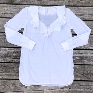 Polo Jeans by Ralph Lauren White Ruffle Top